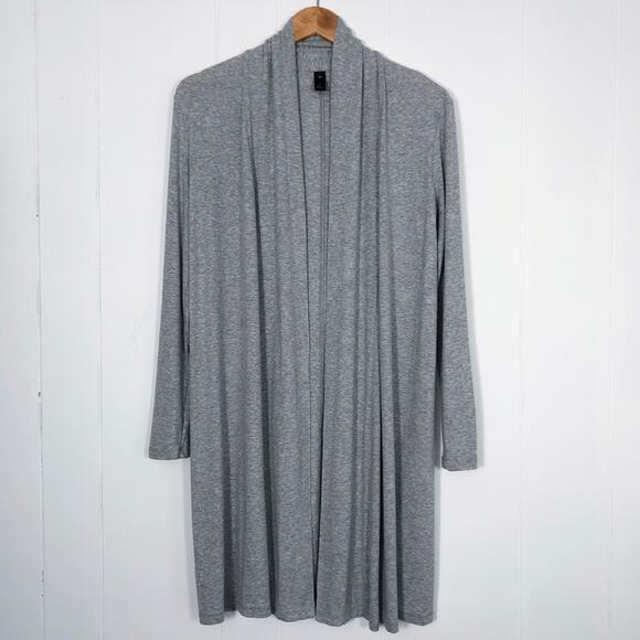 Adriano Goldschmied Rib Knit Longline Cardigan Elevated Neutral Size Small Gray - Picture 3 of 16